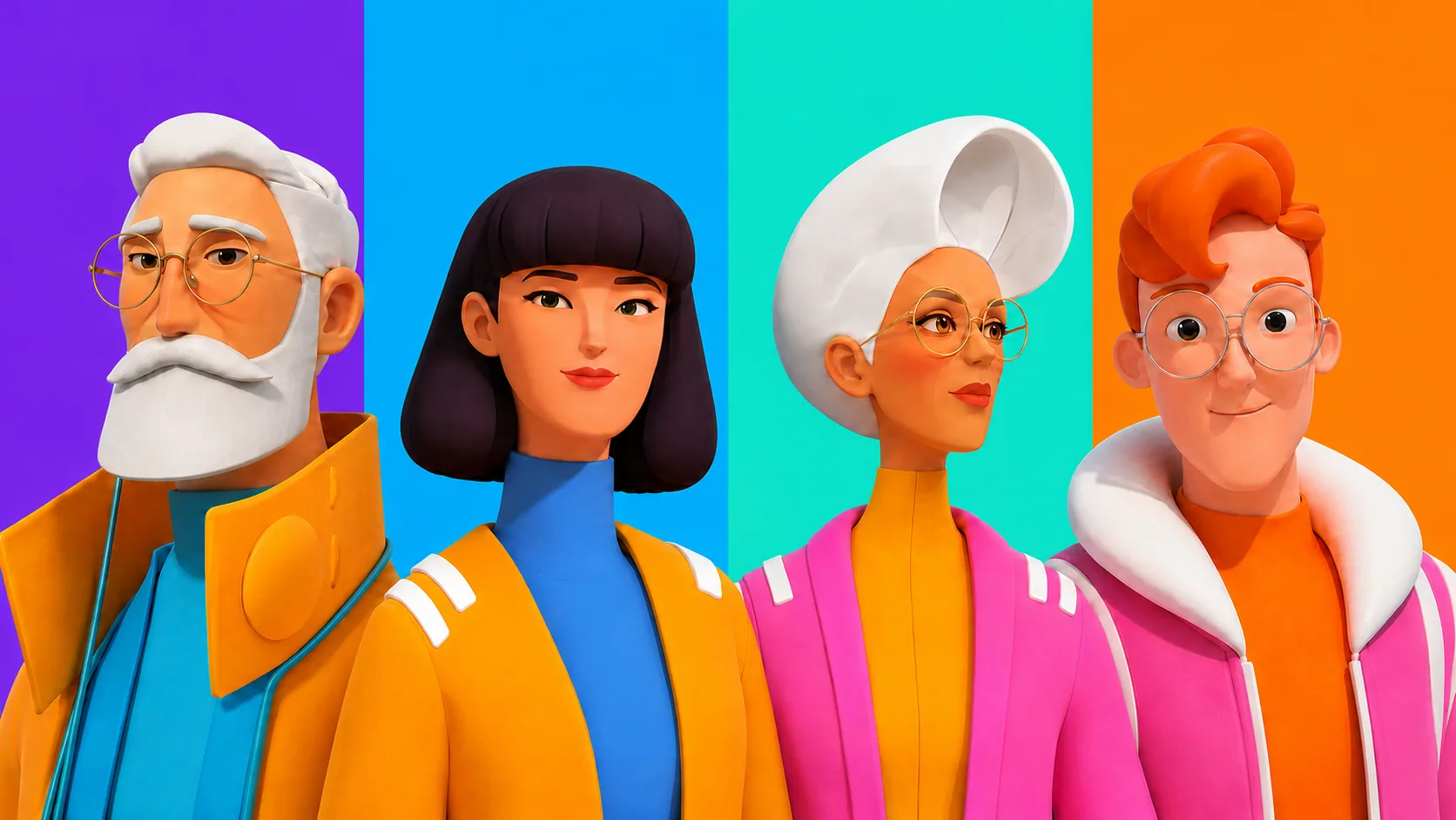 Bernard, Diane, Nora et Sam, les quatre agents IA d'Horizon Nord